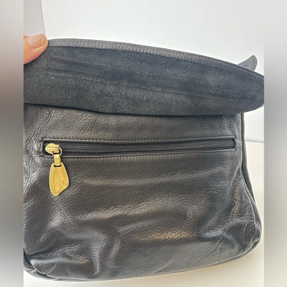 Libaire Hobo Shoulder Bag Black Pebbled Leather